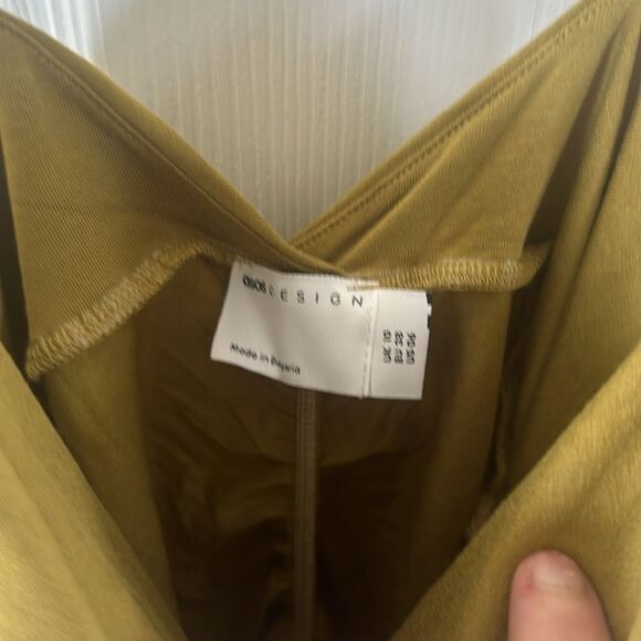 ASOS Design Cami Strappy Midi Dress Ruched Detail Gold Size US 06 - Picture 8 of 8